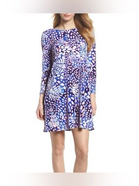 Lilly Pulitzer Olive ave lore Shift Dress in Bekon Blue Sparkling Grotto Print